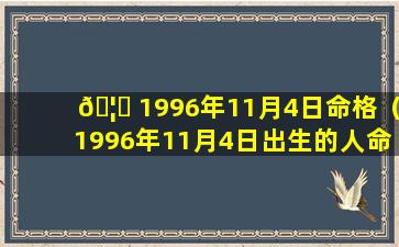 🦆 1996年11月4日命格（1996年11月4日出生的人命运）